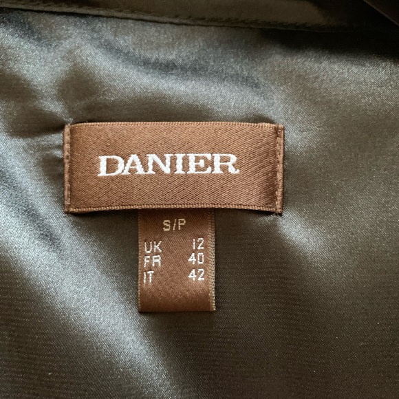Danier Belted Leather Detail Coat, black, size Small - Picture 2 of 5